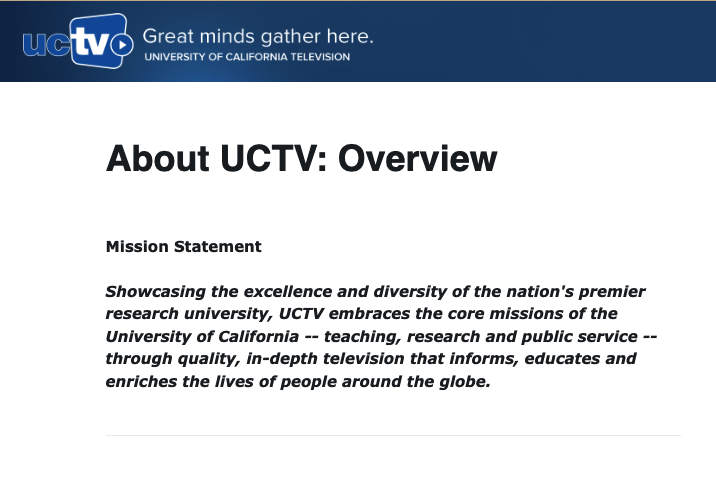 UCTV Mission Statement