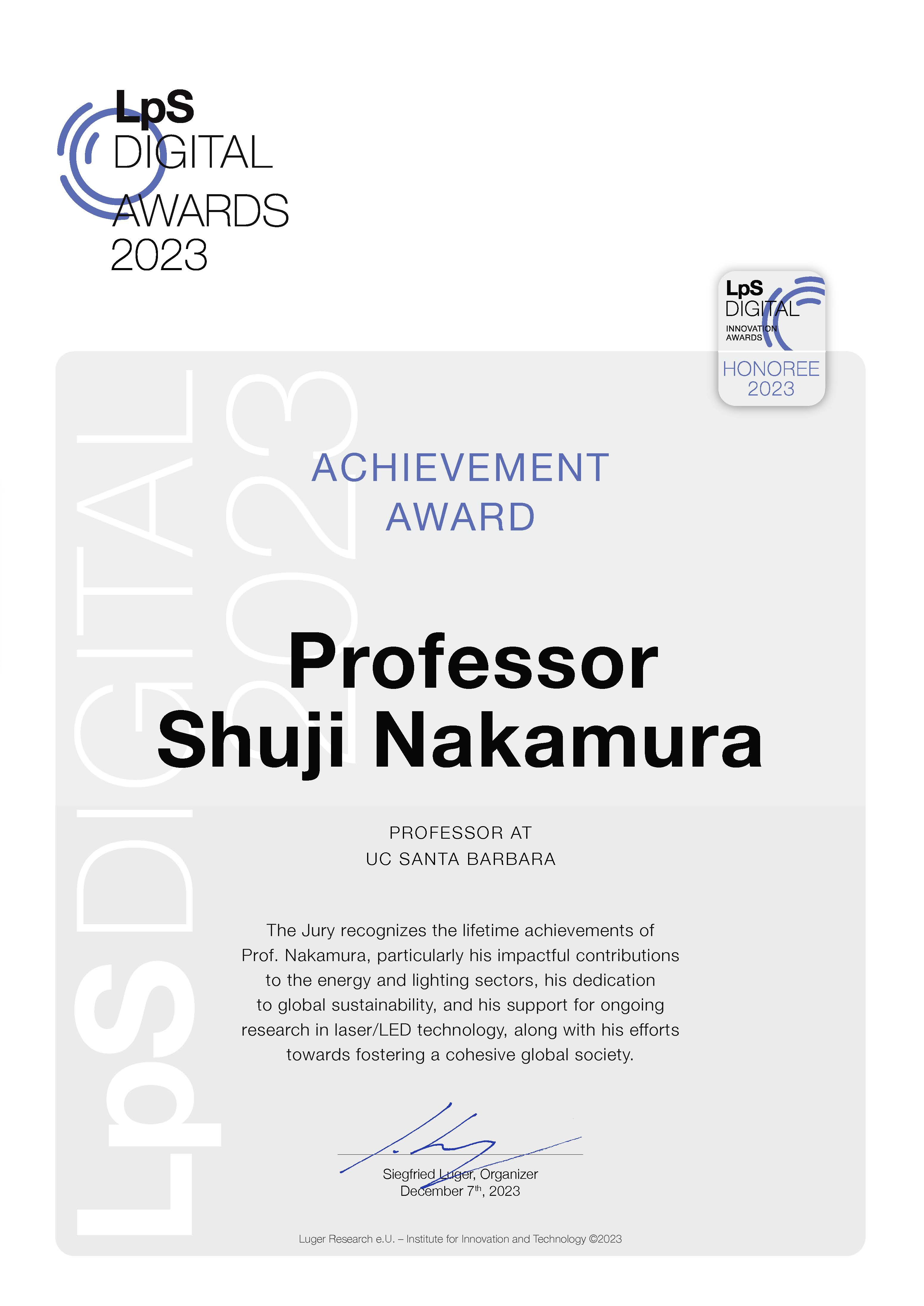 LpS DIGITAL (SN award plaque)